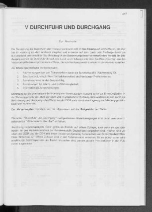 V. Durchfuhr und Durchgang