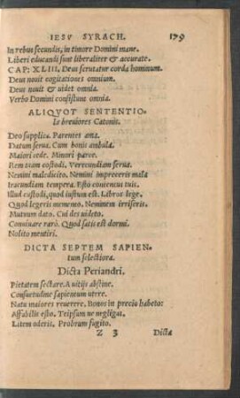 Dicta Septem Sapientum selectiora.