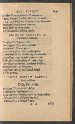Dicta Septem Sapientum selectiora.