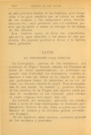 XXVIII. La Concepción. - Las pascuas