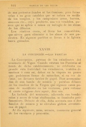 XXVIII. La Concepción. - Las pascuas