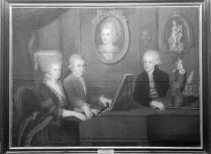 Gruppenporträt: Wolfgang, Mariane und Leopold Mozart