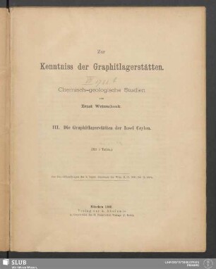 3: Die Graphitlagerstätten der Insel Ceylon
