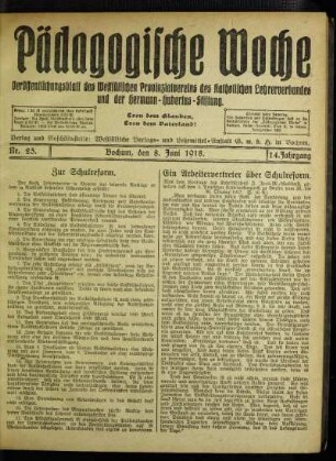 Zur Schulreform