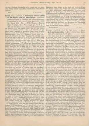 431-432 [Rezension] Sander, F., Briefwechsel Friedrich Lückes mit den Brüdern Jacob und Wilhelm Grimm