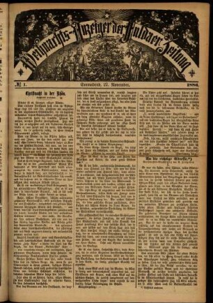 Ausgabe vom Samstag, den 27. November 1886.