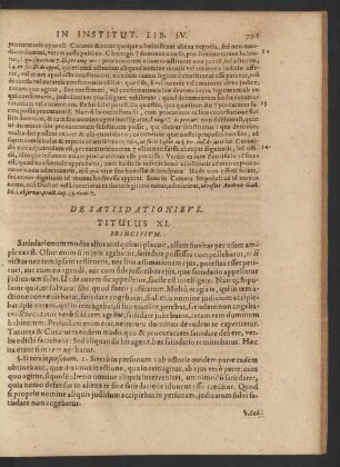 De Satisdationibus. Titulus XI.