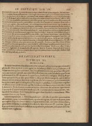 De Satisdationibus. Titulus XI.