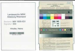Entnazifizierung Heinz Hinzke , geb. 31.01.1918 (Maler)
