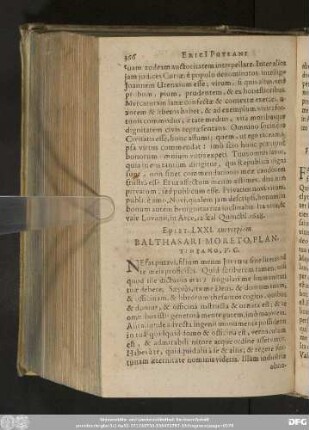 Epist. LXXI. Antverpiam. Balthasari Moreto, Plantiniano, V. C.