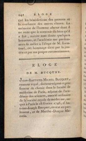242-282, Eloge de M. Bucquet.