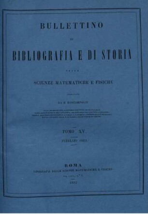 Tomo XV. Febbraio 1882.