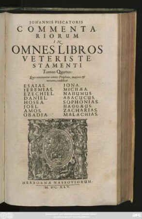 4: Quo continentur omnes Prophetae, maiores & minores