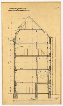 Landesversicherungsanstalt, Berlin: Schnitt Vorderhaus 1:50