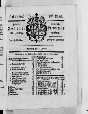 40tes Stück, Ausgabe vom 6. Oktober 1802