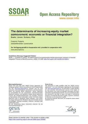 The determinants of increasing equity market comovement: economic or financial integration?