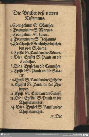 Die Bücher deß newen Testaments