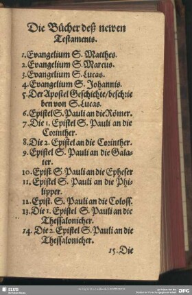 Die Bücher deß newen Testaments