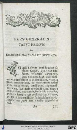 Pars Generalis.