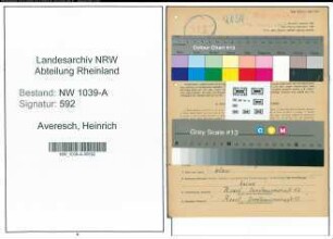 Entnazifizierung Heinrich Averesch , geb. 22.04.1908 (Postfacharbeiter)