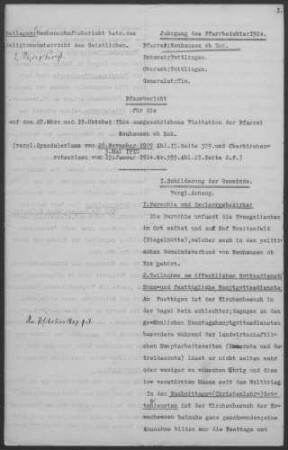 Neuhausen/Eck: Pfarrbericht 1924