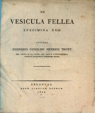 De vesicula fellea specimina duo, [1]