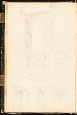 Skizzenbuch: Croyland Abbey: Perspektivische Ansichten, Details