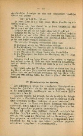 IX. Vermögensrechte der Ehekinder