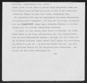 Brief von Gerhart Hauptmann an Theodor Lewald