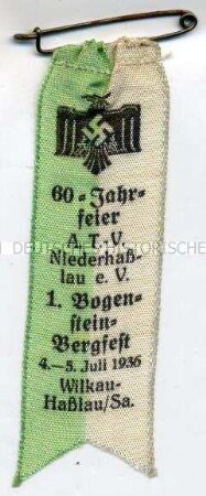 Allgemeiner Turnverein Niederhasslau, 60-Jahrfeier, 1. Bogenstein-Bergfest in Wilkau-Haßlau