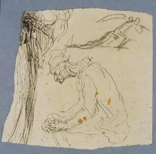 Rastender Don Quichote (?) und der Tod als Sensenmann