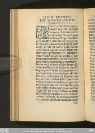 De Usufructu. Titulus. IIII.