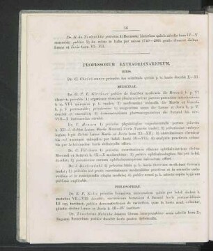 Professorum Extraordinariorum.