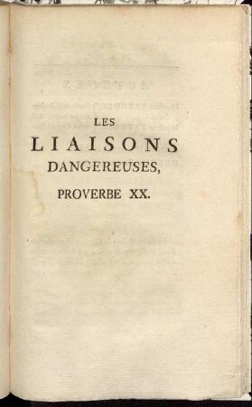 Les Liaisons dangereuses, Proverbe XX.