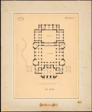 Stadttheater, Halle/Saale 1. Projekt: Grundriss UG