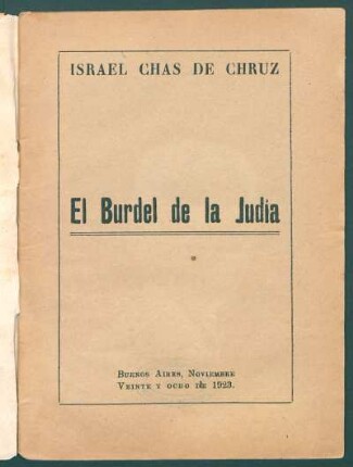 1923000800: El burdel de la judía : novela realista de costumbres judías
