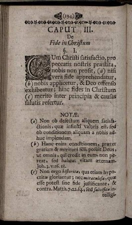 Caput III. De Fide in Christum.