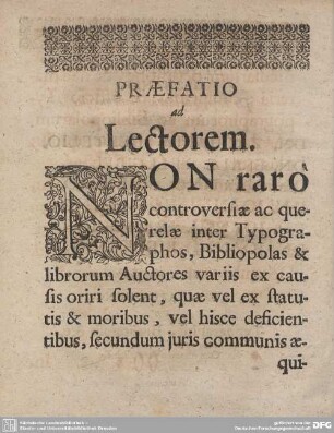 PRAEFATIO ad Lectorem.