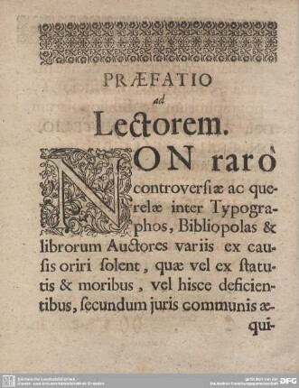 PRAEFATIO ad Lectorem.