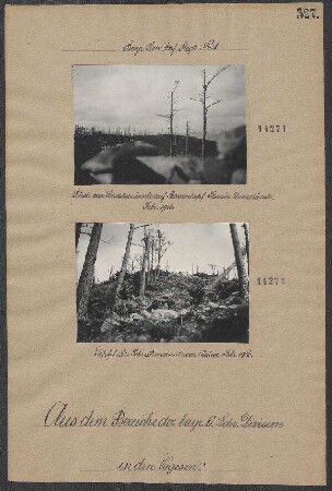 Blick vom Schratzmännle auf Barrenkopf. Französ Unterstände
