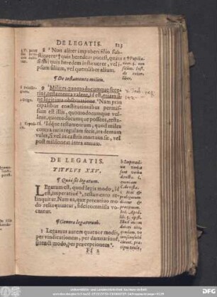 De Legatis. Titulus XXV.