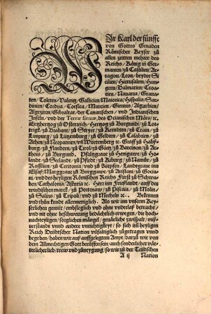 Abschiedt der Röm. Keys. Maiest. vnd gemeyner Stend vff dem Reichßtag zu Augspurg vffgericht Anno Domini M.D.XLVIII. : Resolution vnd Erklerung der Röm. Key. Maie. Wie es der Religion halben biß nach endung deß Concilij gehalten werden soll ... inn Lateinischer vnd Teütscher sprach. Key. Maiest. Reformation den Geystlichen Standt betreffendt. Landtfriden ... Cammergerichts Ordnung ... sampt der Güldin Bull inn Latein ... mit etlichen andern Constitutionibus, Vff hieuor gehalten Reichßtagen beschlossen. Reformation vnd Ordnung guter Pollicey ...