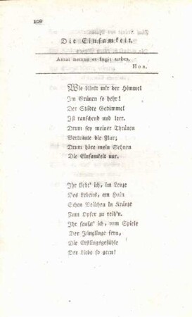 Die Einsamkeit.