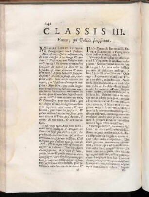 Classis III. Eorum, qui Gallice scripserunt