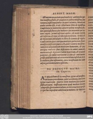 De Defectu Matricis. Caput 11.