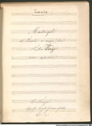 MADRIGALI A CINQVE VOCI DEL VENOSA. LIBRO TERZO
