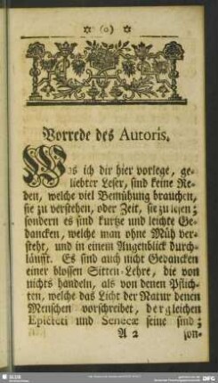 Vorrede des Autoris