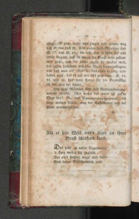 Als er sein Weib und's Kind an ihrer Brust schlafend fand.