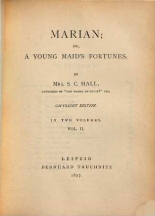 Marian; or, A young maid's fortunes. 2