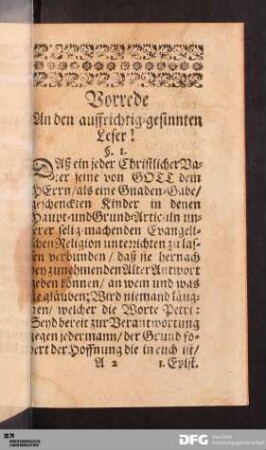 Vorrede An den auffrichtig-gesinnten Leser!